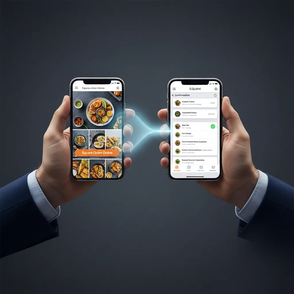 Square order flow linking between menu and confirmation screens
