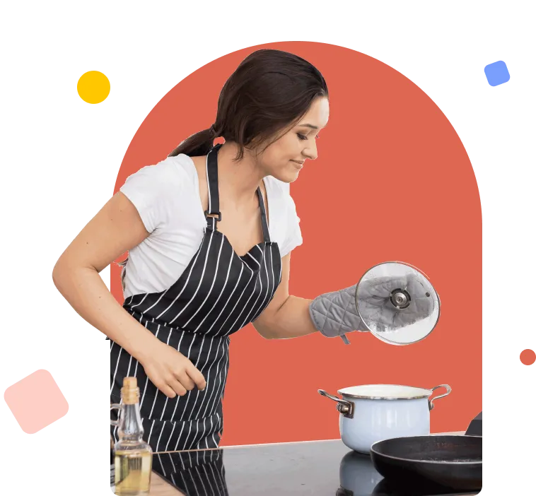 Pizza served on a wood table